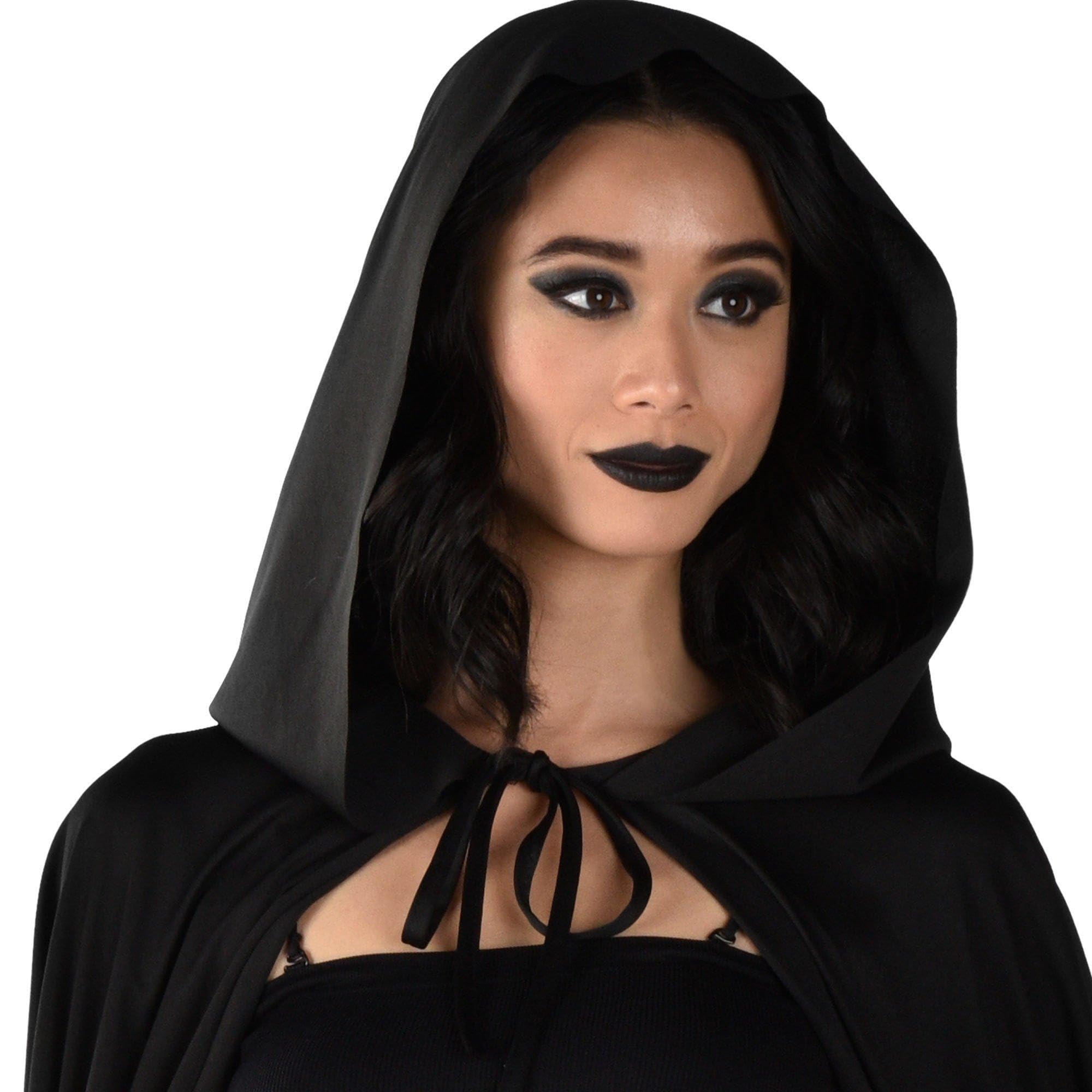 Long Black Hooded Cape - Adult Standard (Pack of 1